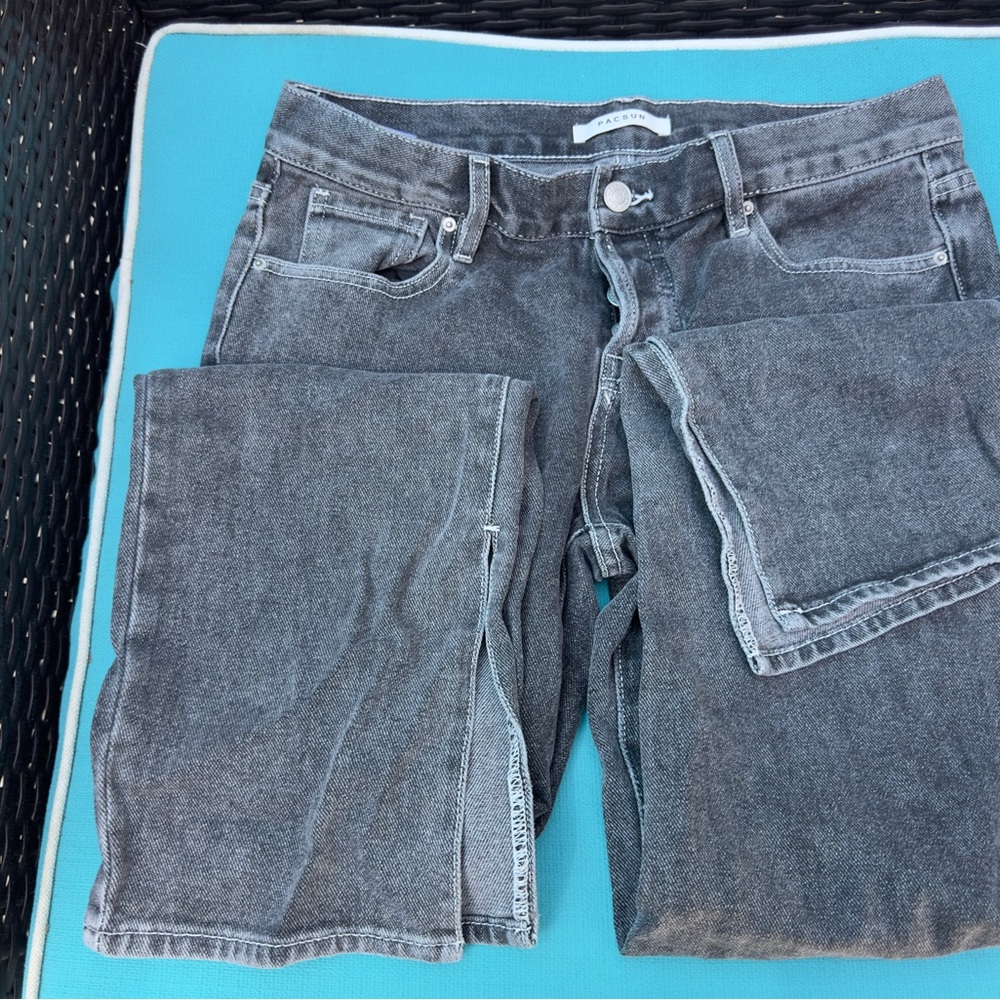 Black washed jeans- slits at bottom